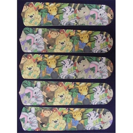 Ceiling Fan Designers Ceiling Fan Designers 52SET-KIDS-ZBAJ Zootles Baby Animals Jungle 52 in. Ceiling Fan Blades Only 52SET-KIDS-ZBAJ